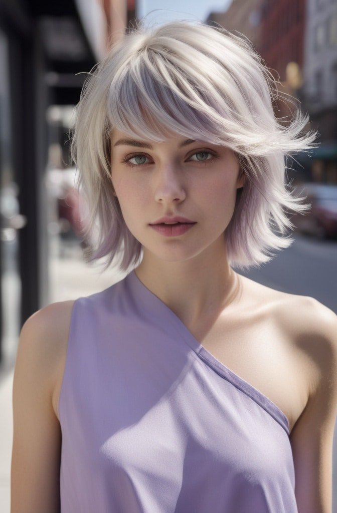 Asymmetrical Blonde Shag