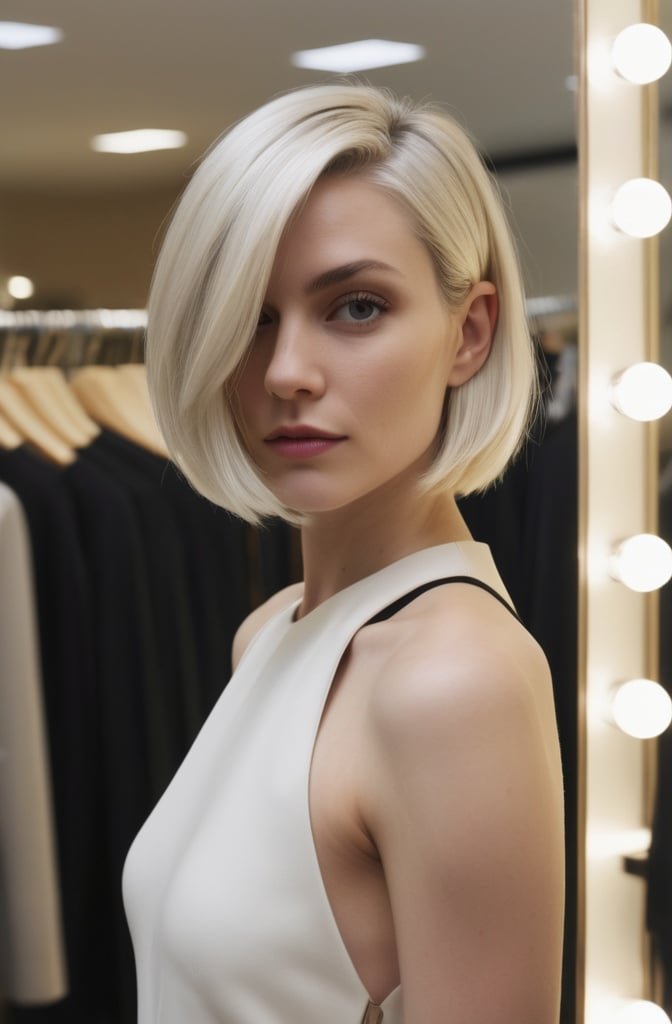 Asymmetrical Bob with Deep Side Part