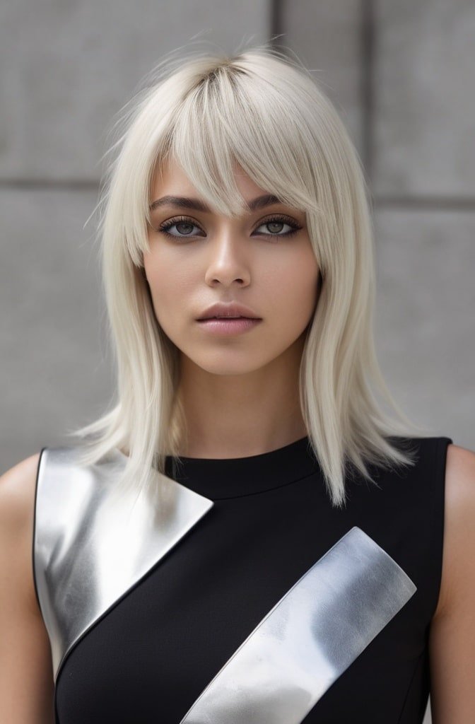 Asymmetrical Shag with Peek-a-Boo Bangs
