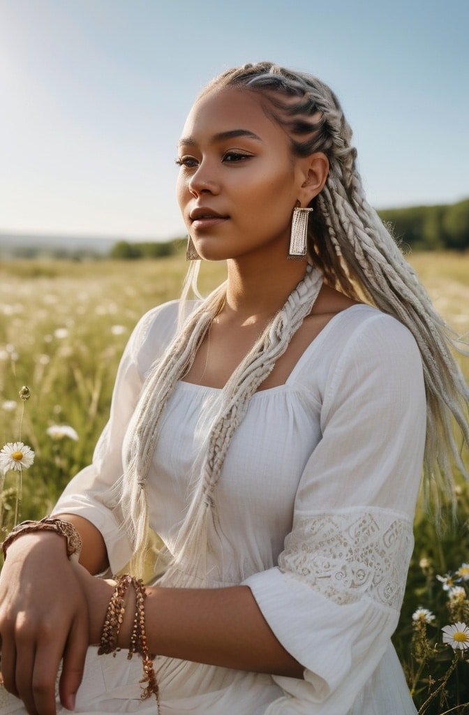 Boho Box Braids with Curly Ends