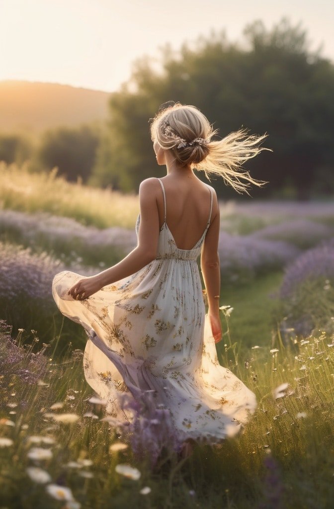 Boho Messy Bun with Flowers