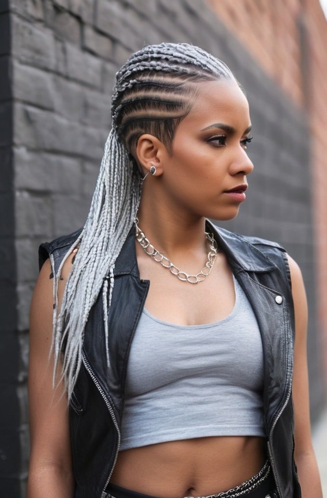 Box Braids with Side Shave