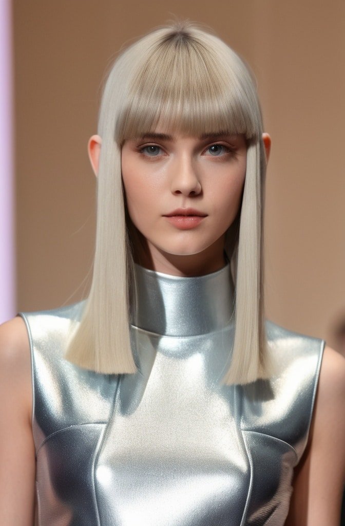 Brow-Skimming Straight Bangs