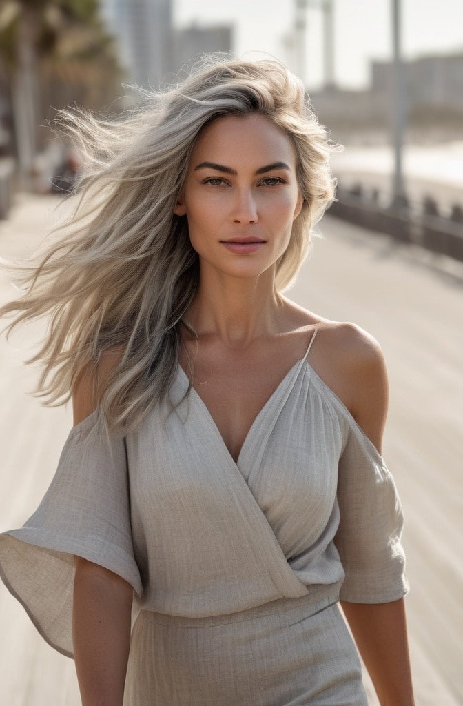 Collarbone Curtain with Long Layers