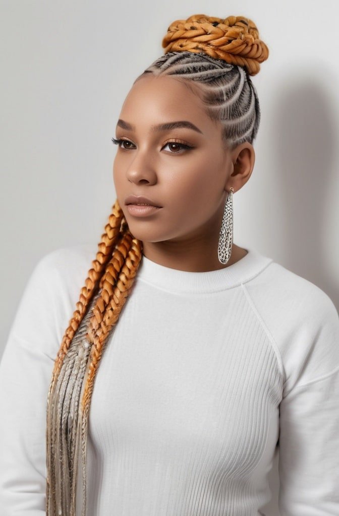 Cornrow-Box Braid Combination