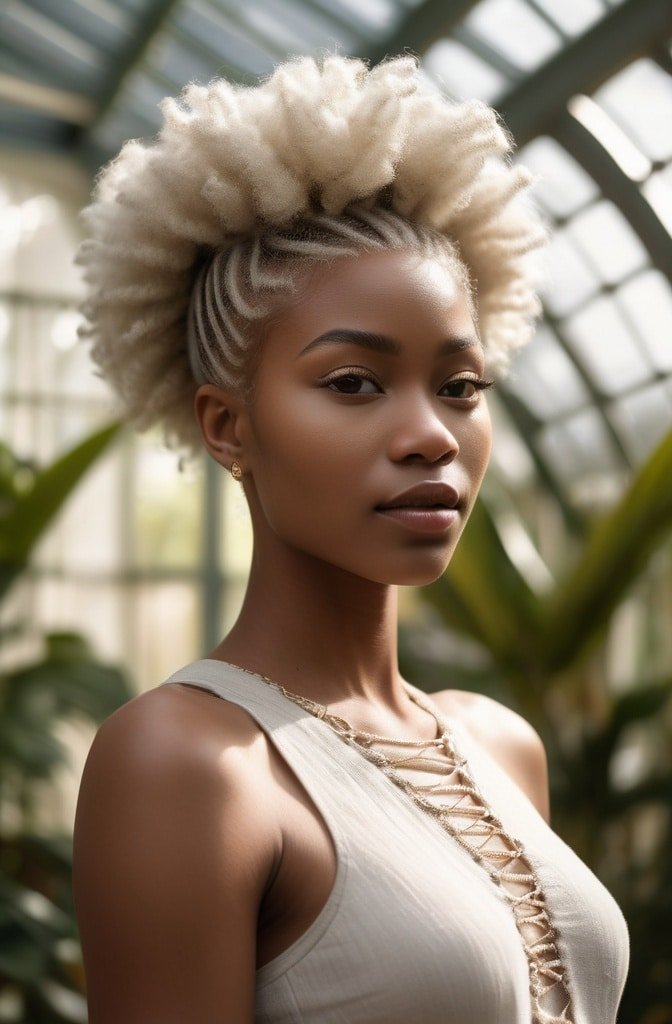 Crown Braids on Short Afro