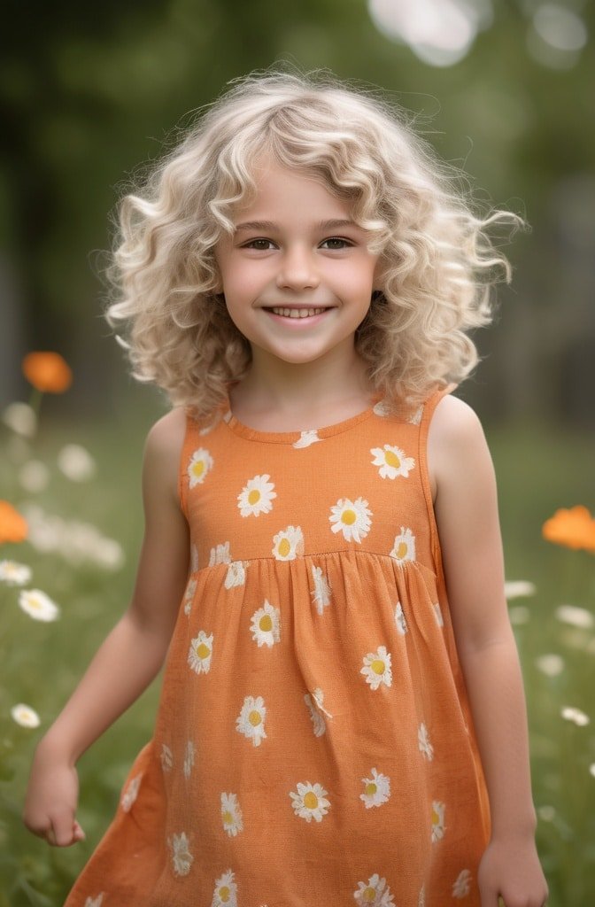 Curly Bangs with Layered Cut
