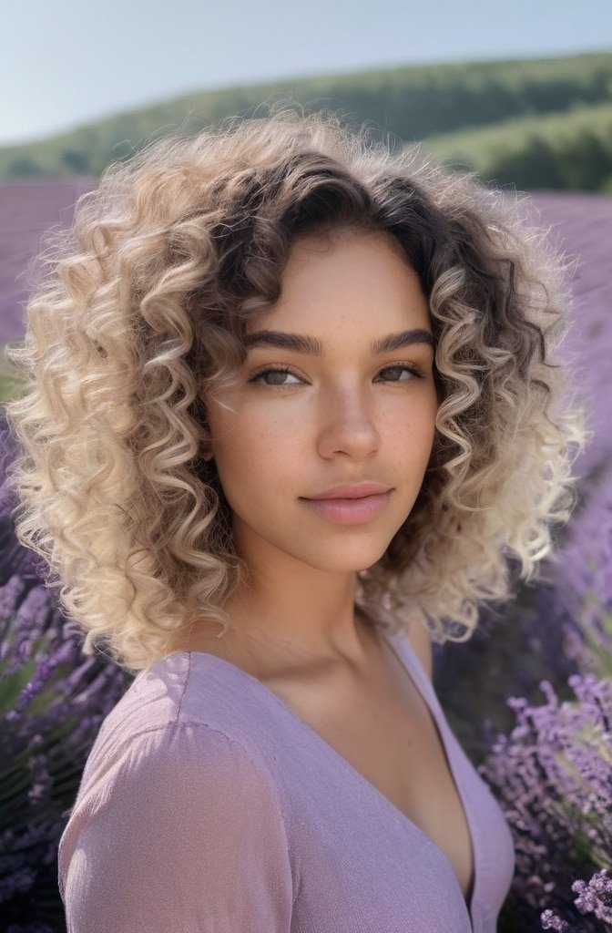 Curly Blonde Shag