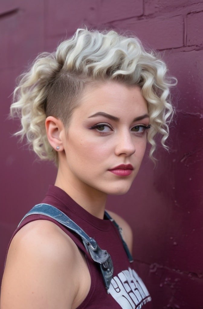 Curly Faux Undercut