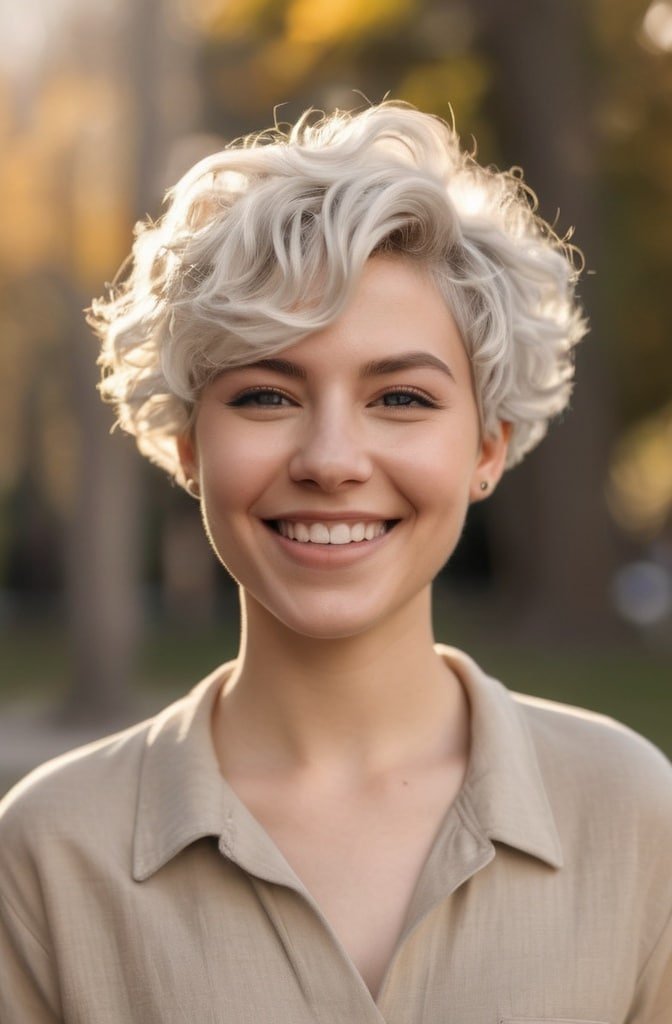 Curly Pixie with Height