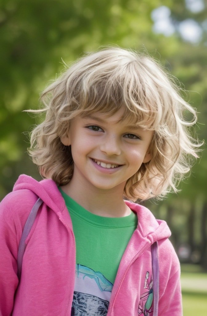 Curly Shag with Bangs