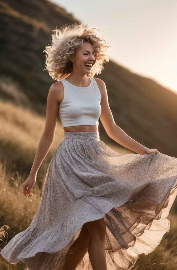 Curly Shag with Side-Swept Bangs