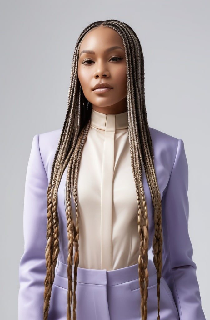 Dipped-End Box Braids