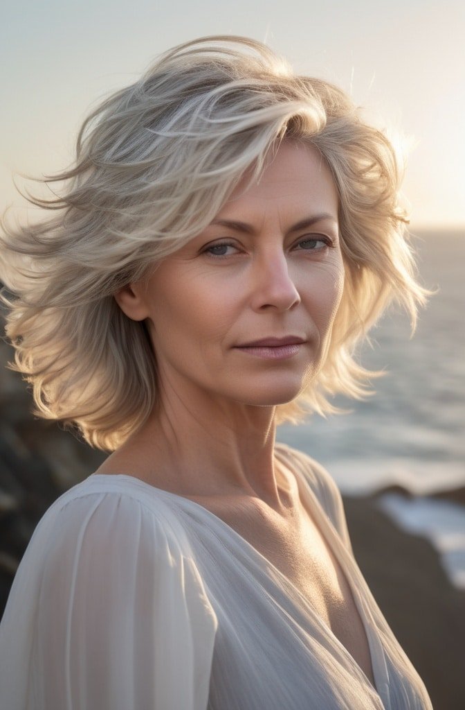 Feathered Crop with Side-Swept Volume