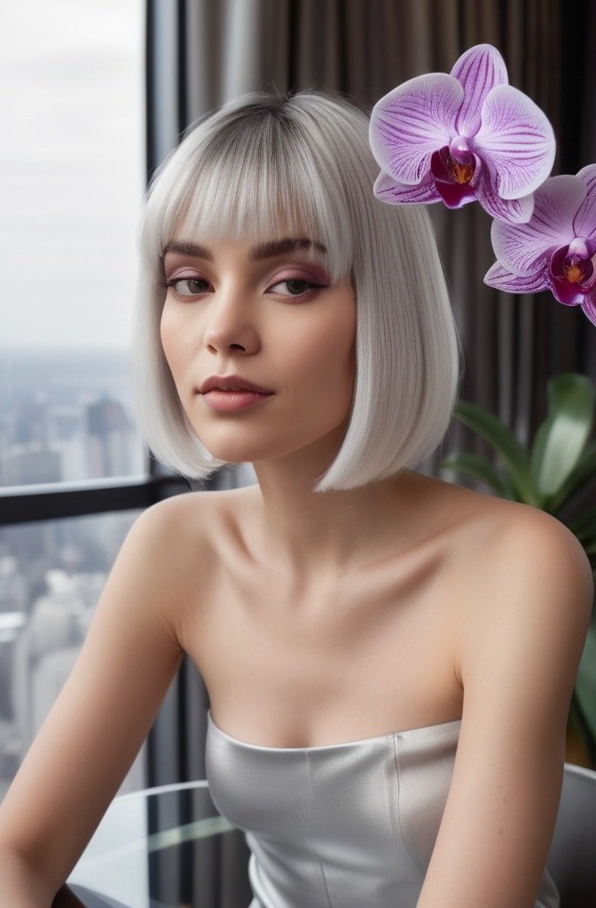 Gradient Bangs with Collarbone Lob