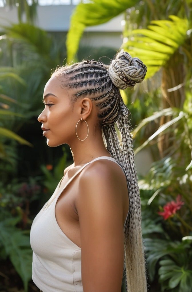 Half-Up Box Braids