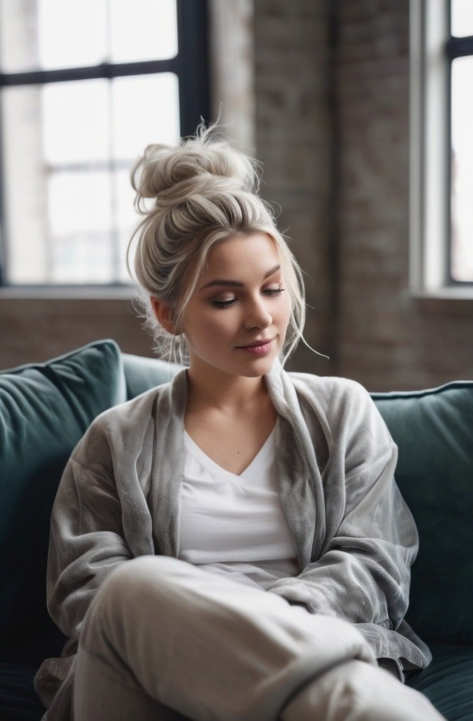 Half-Up Messy Bun