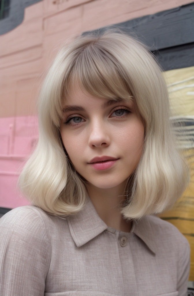 Medium Cut with Curtain Bangs and Face-Framing Layers