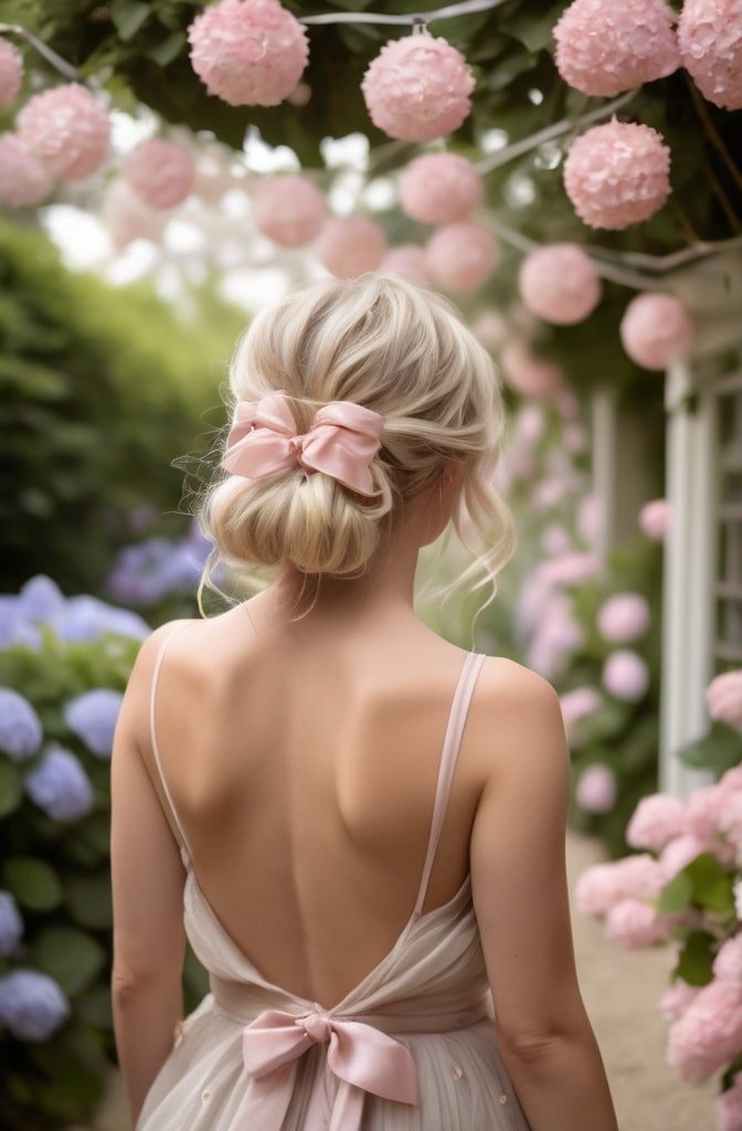 Messy Bun with Ribbon