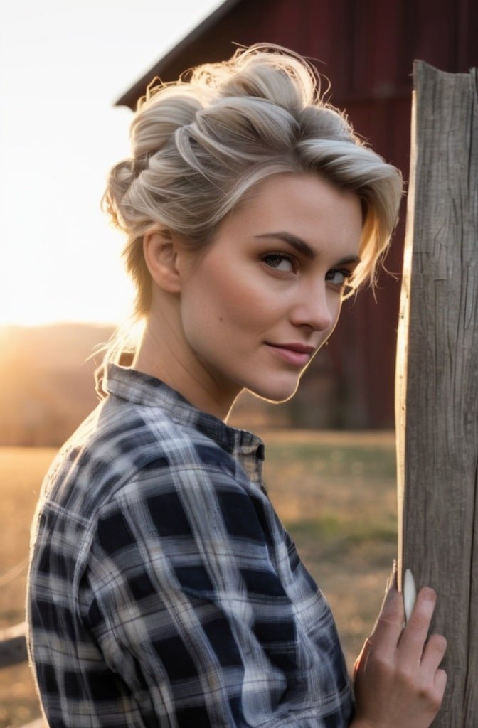 Messy Bun with Side Sweep