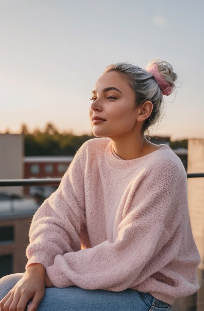 Messy Low Bun with Scrunchie