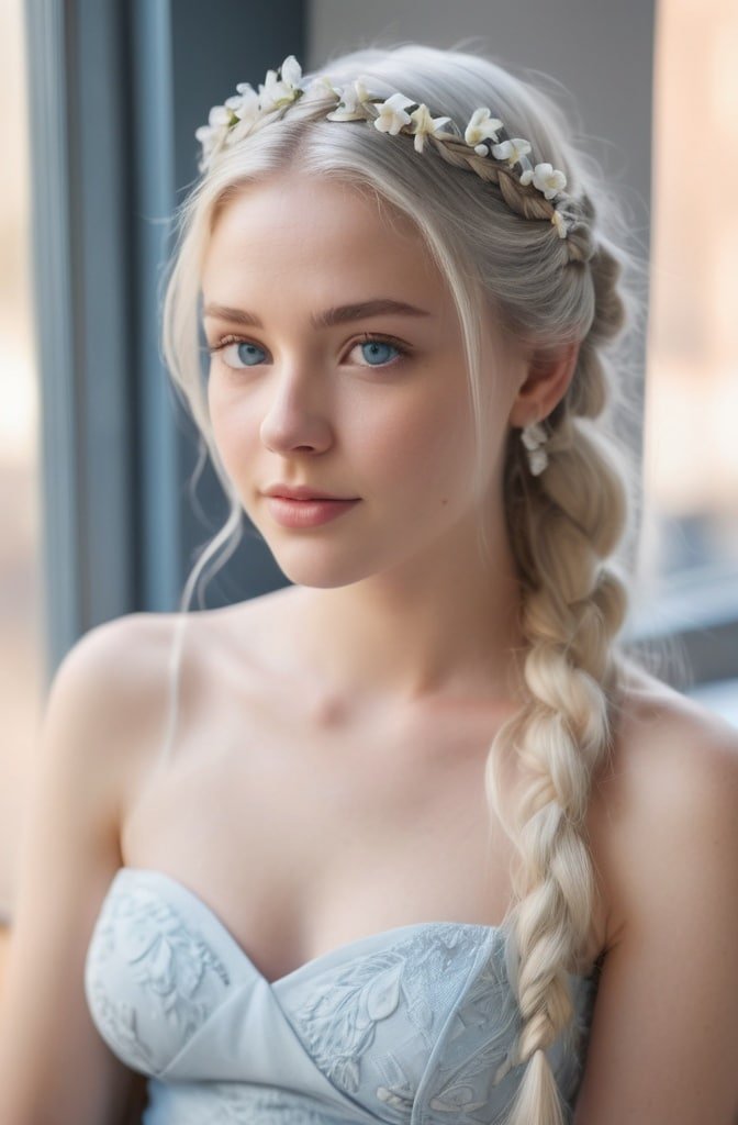 Romantic Half-Up Crown Braid