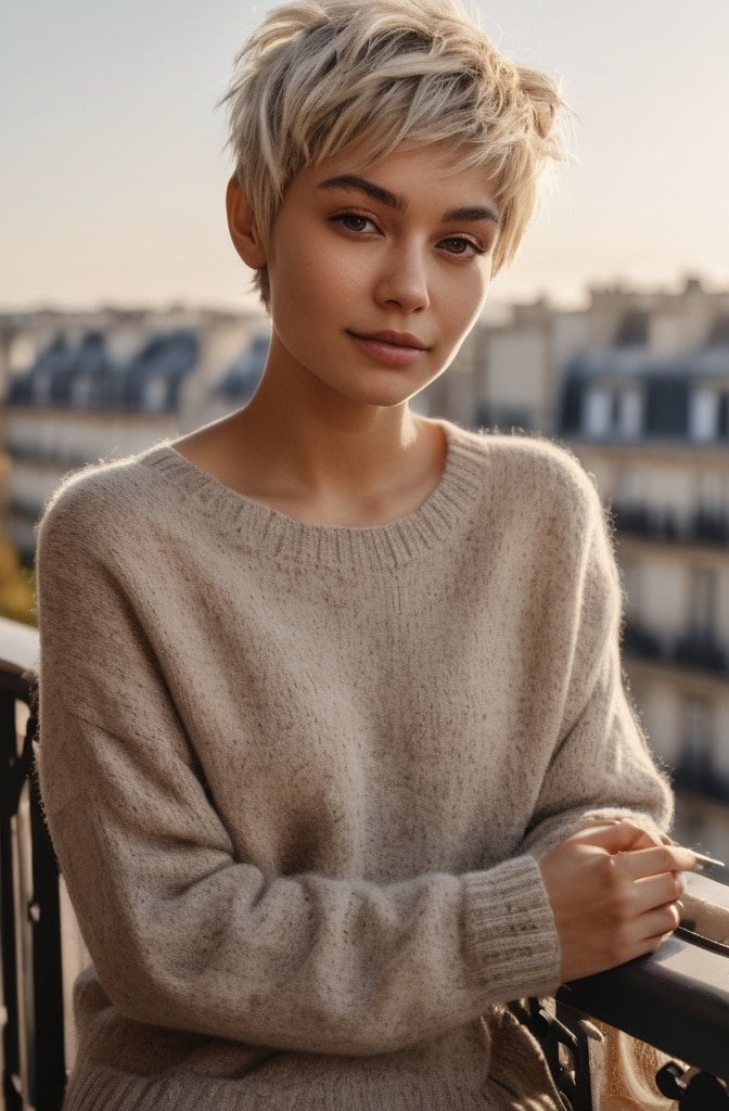 Shaggy Pixie with Side-Swept Bangs