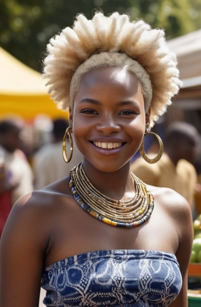 Short Afro with Accessories