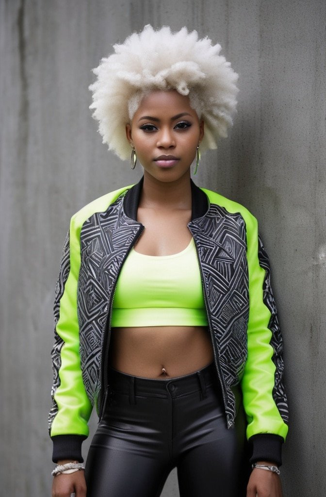 Short Afro with Defined Part Designs