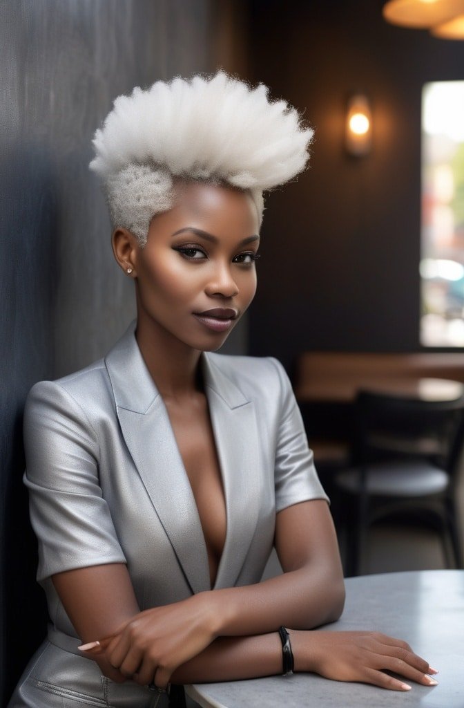 Short Afro with Tapered Nape