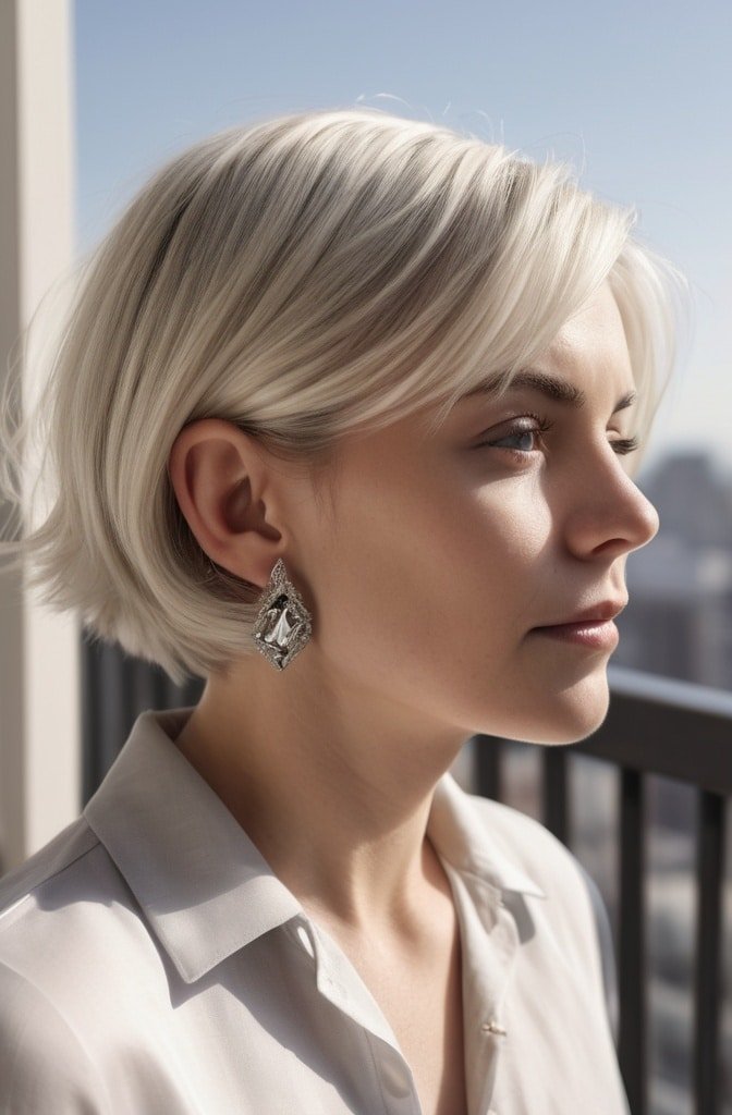 Side-Parted Bob with Tucked Side