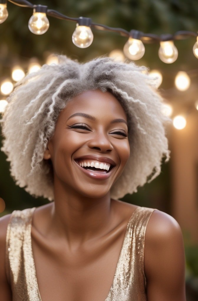 Side-Parted Short Afro