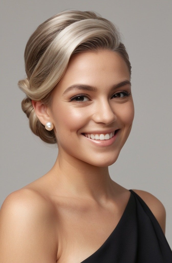 Side-Swept Flat Twist Updo