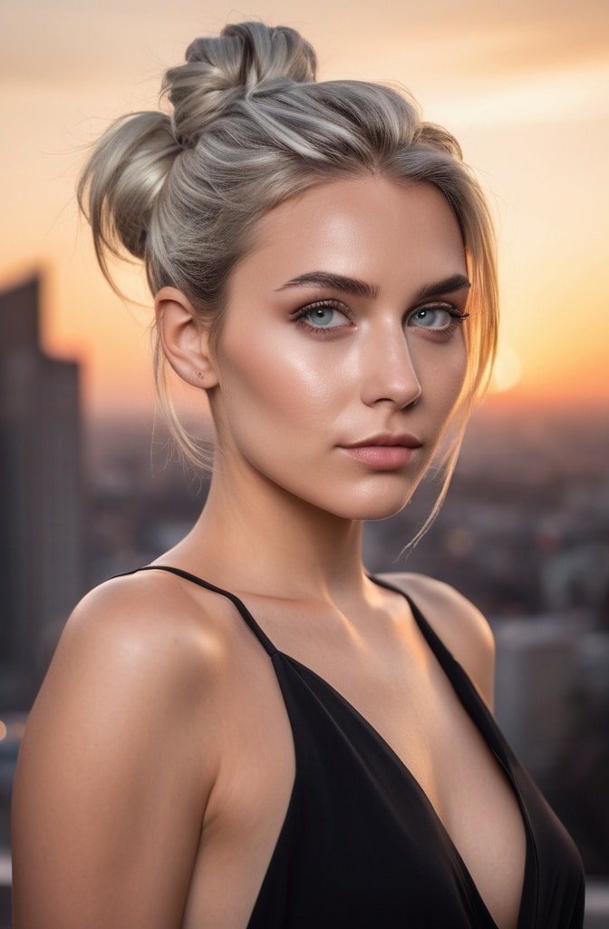 Side-Swept Messy Bun