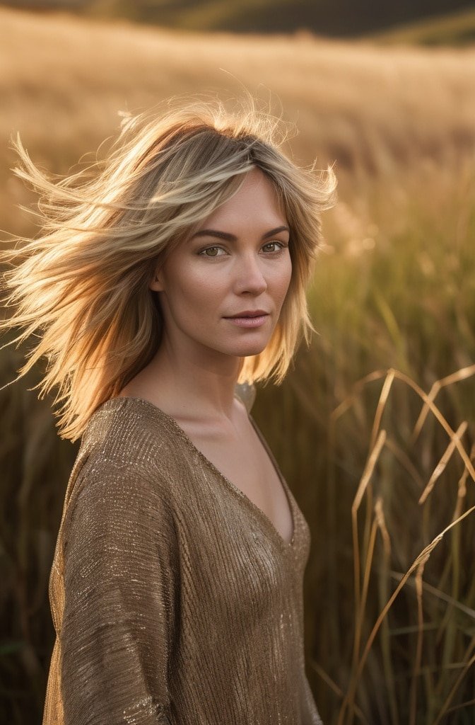 Super-Layered Butterscotch Blonde Shag
