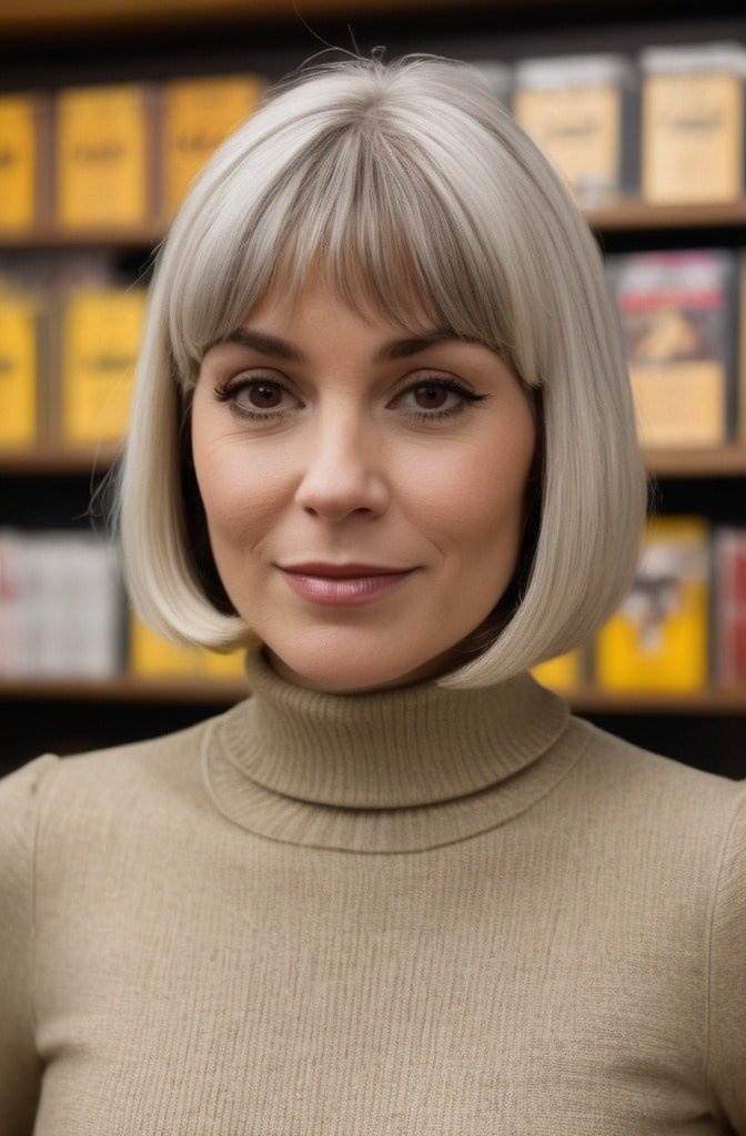 Textured Pageboy with Full Bangs