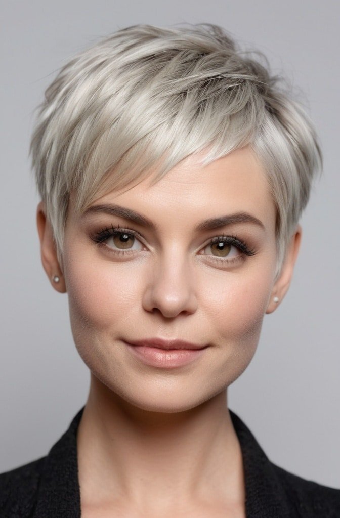 Textured Pixie with Side-Swept Bangs