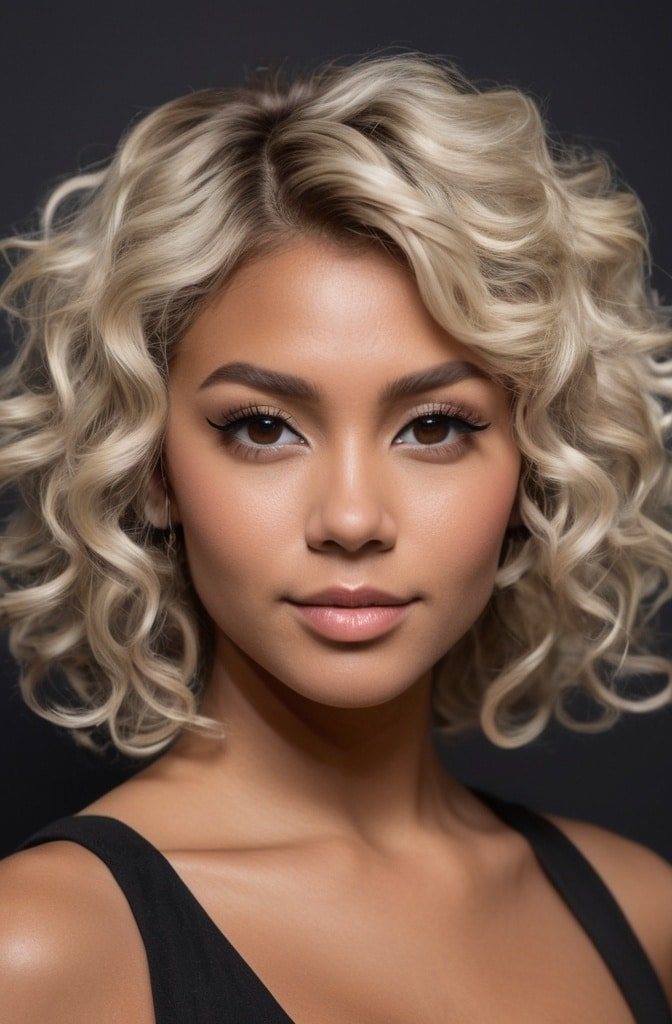 The Dramatic V-Cut Curly Shag