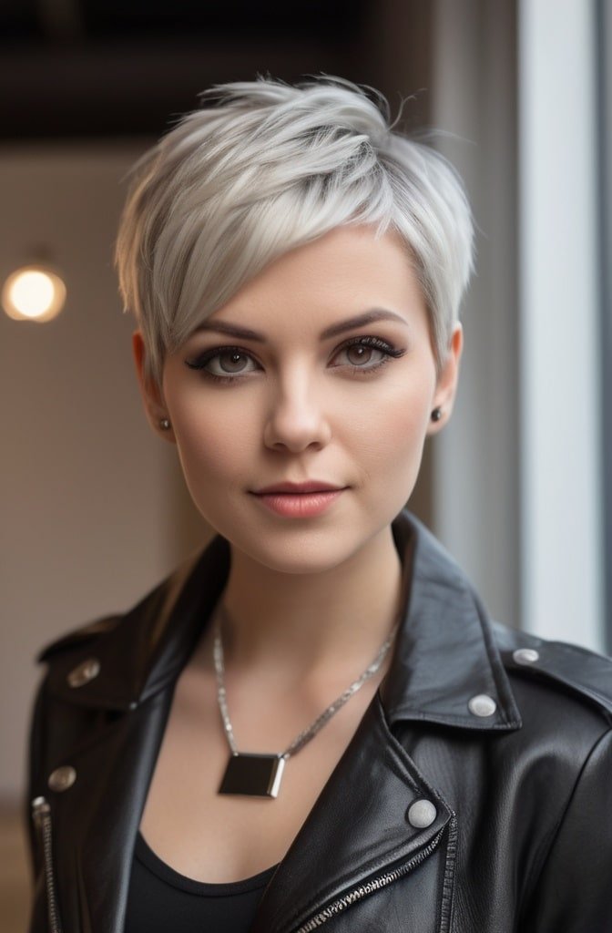 The Layered Pixie with Long Sideburns