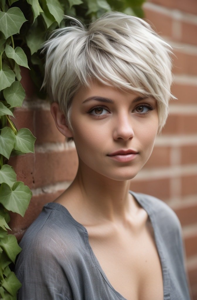 The Shaggy Pixie with Long Bangs