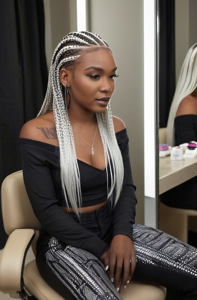 Triangle Part Box Braids