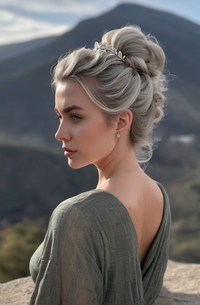Twisted Crown into Messy Bun