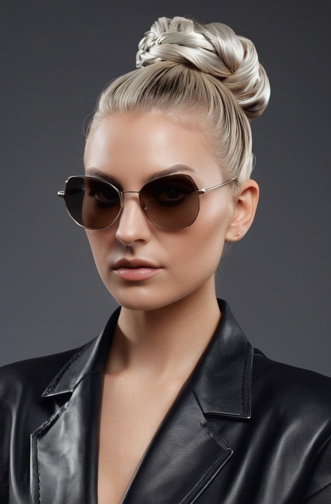 Twisted Top Knot with Temple Designs