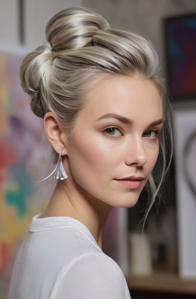 Twisted Updo with Side Part