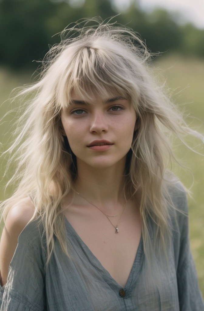 Wolf Cut with See-Through Bangs