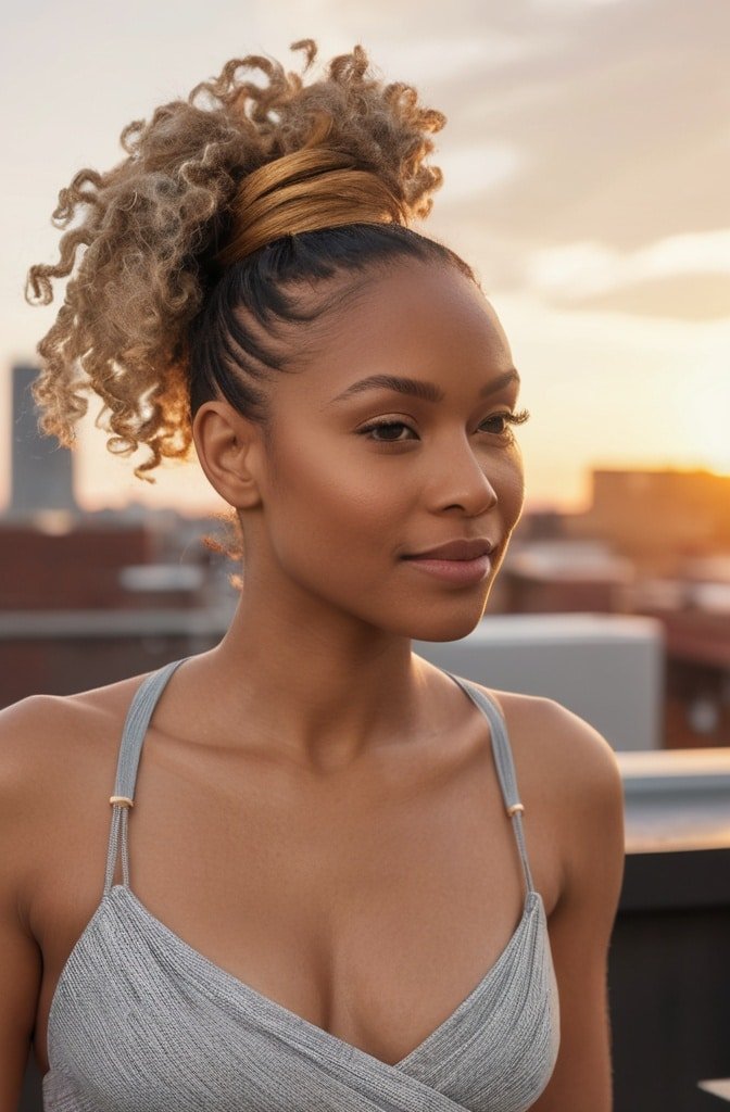 Wrapped Ponytail with Natural Texture