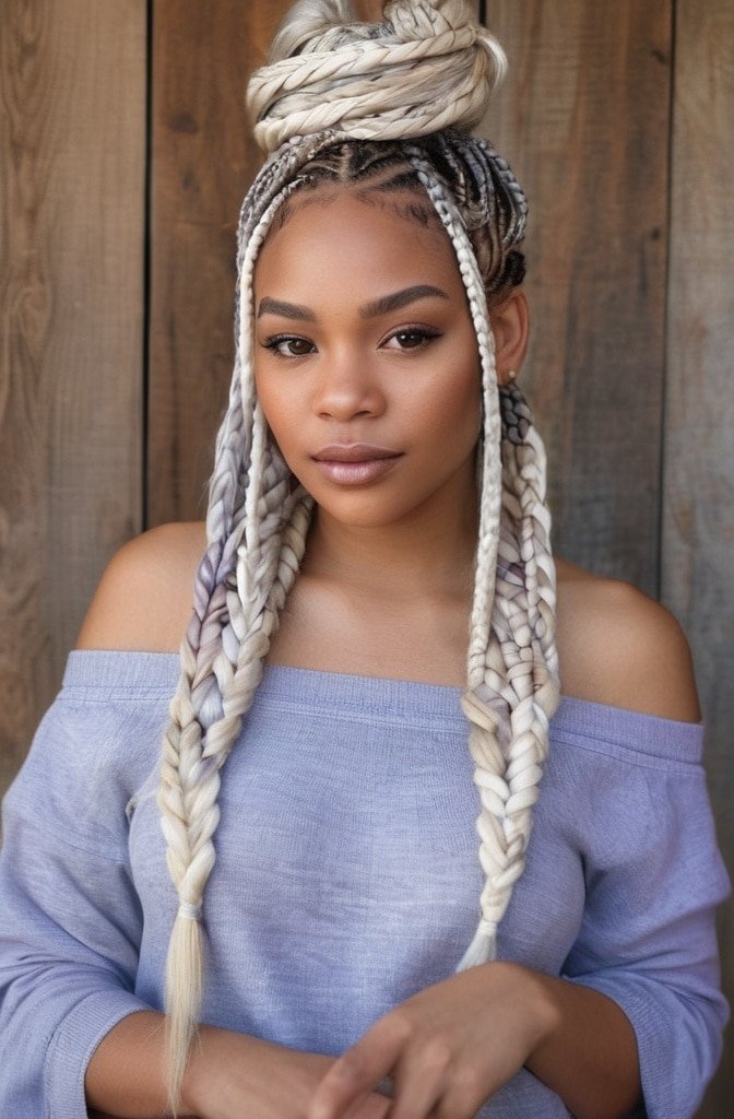 Yarn-Wrapped Box Braids