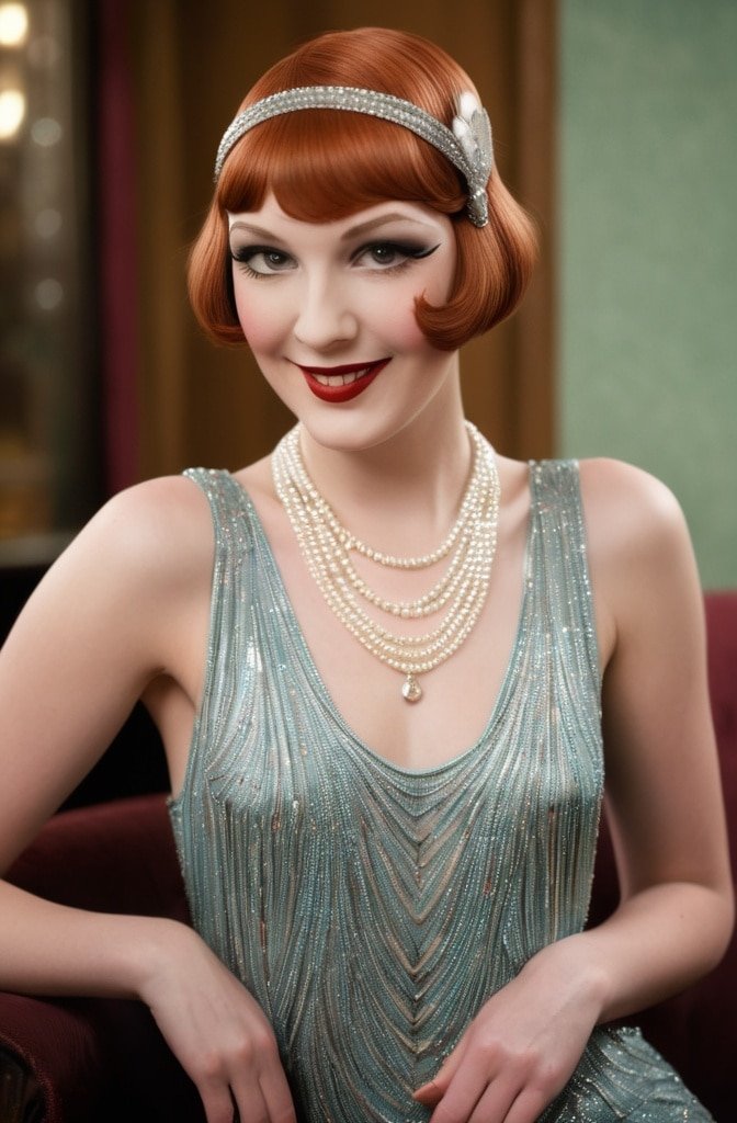 1920s Clara Bow Heart-Shaped Bangs