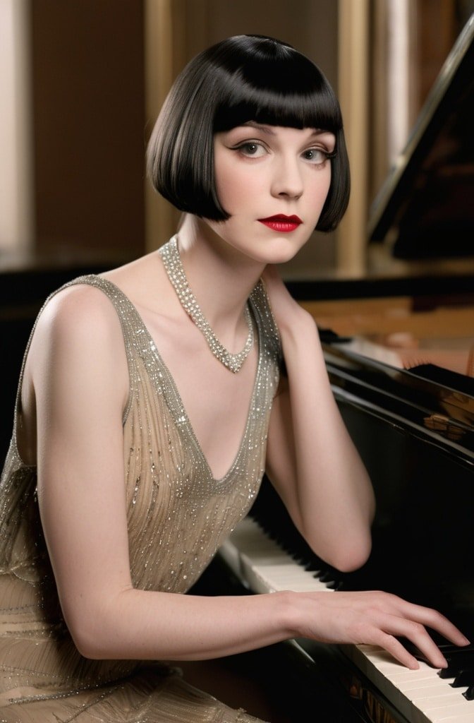 1920s Colleen Moore Dutch Boy Bangs