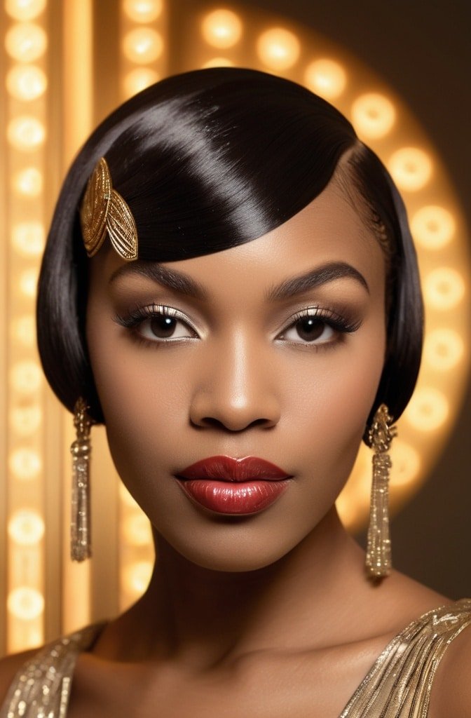 1930s Josephine Baker Art Deco Bangs
